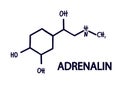 Molecular formula of adrenaline. Symbol. Vector Royalty Free Stock Photo